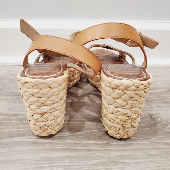 NEW Sam Edelman Darline Leather Metallic Sandals - Picture 5 of 9